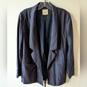 Silence + Noise Navy Oversized Blazer Size XS